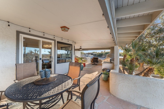 view of patio featuring outdoor dining space