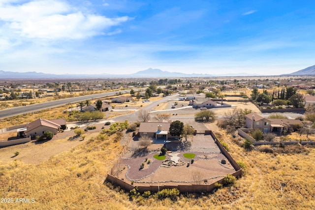 aerial view with a mountain view