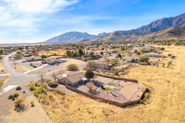 aerial view with a mountain view