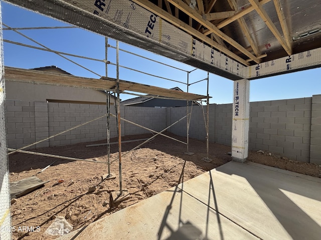 view of patio featuring a fenced backyard