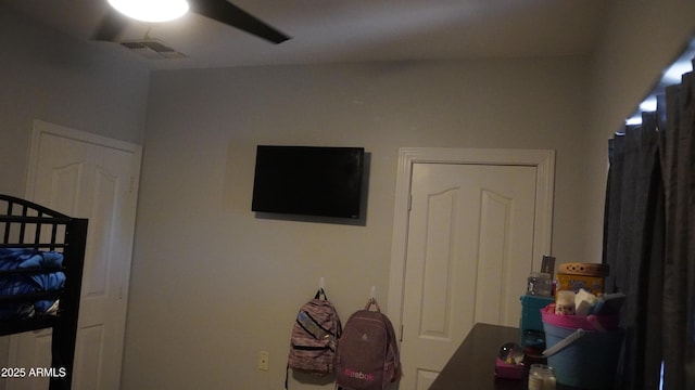 bedroom with visible vents