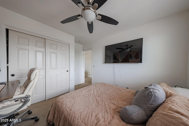 11563 W Jefferson St, Avondale, AZ 85323 - bedroom with carpet floors, a closet, and ceiling fan