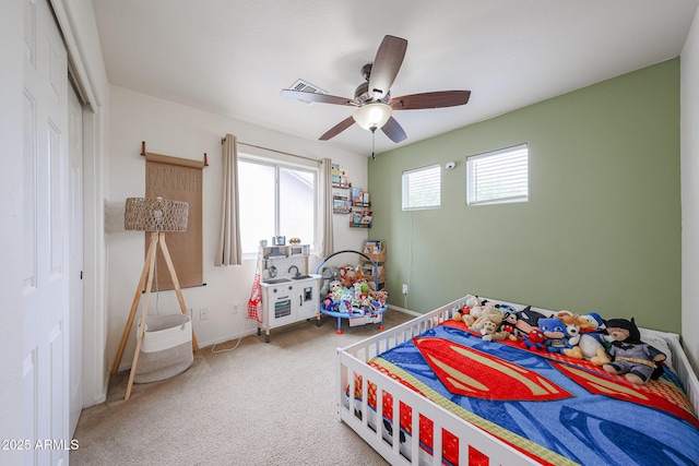 11563 W Jefferson St, Avondale, AZ 85323 - bedroom with a closet, baseboards, carpet floors, and ceiling fan