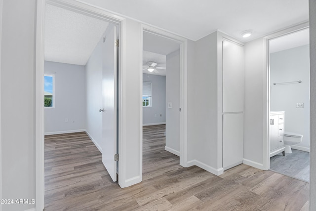 hall featuring light wood-type flooring