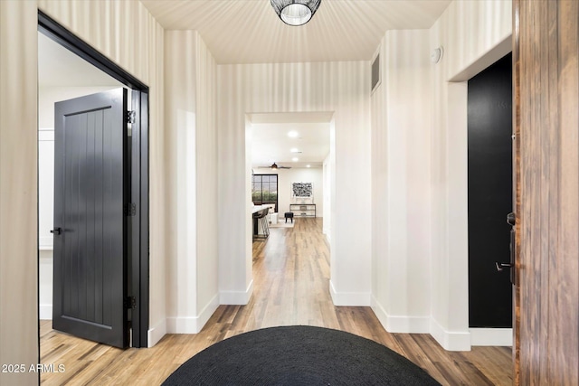 hall featuring light hardwood / wood-style floors