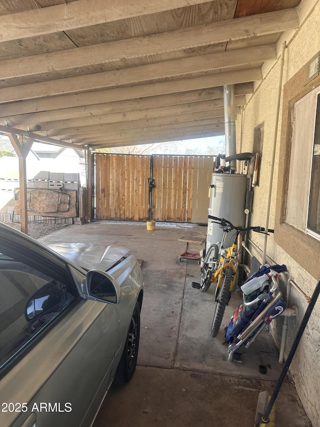 interior space featuring gas water heater