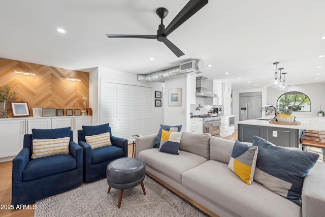 8001 N 3rd Pl, Phoenix, AZ 85020 - living room with ceiling fan and recessed lighting