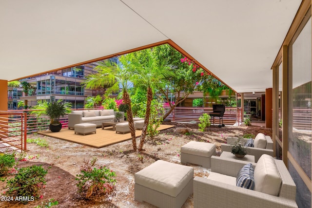 view of patio with an outdoor living space