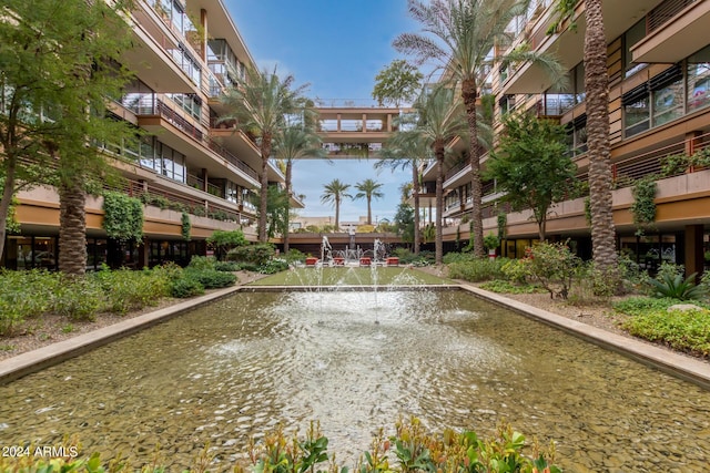 view of community featuring a water view