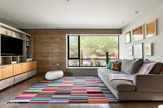 living room featuring a healthy amount of sunlight