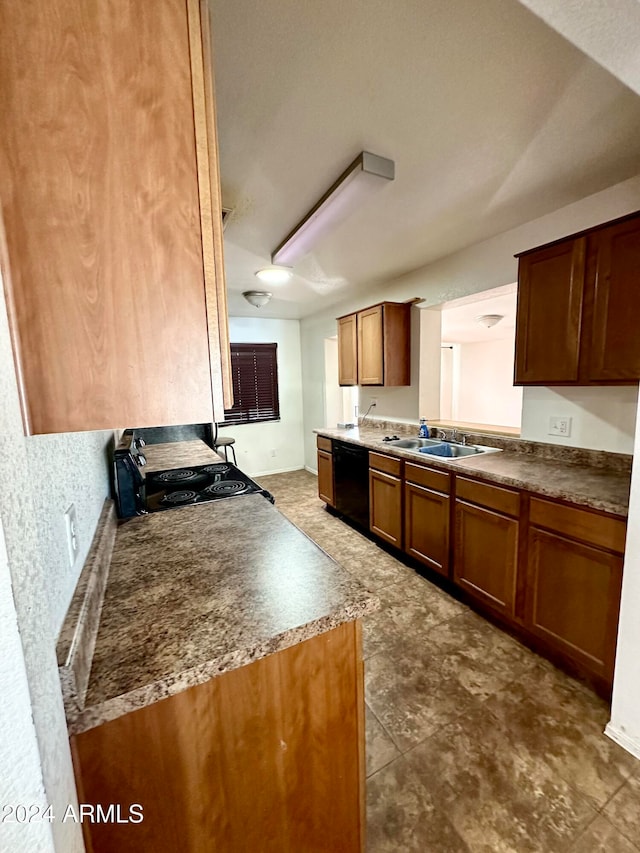 kitchen featuring black appliances and sink