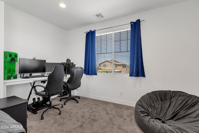 view of carpeted office