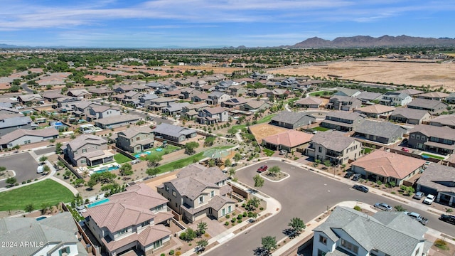 bird's eye view with a mountain view