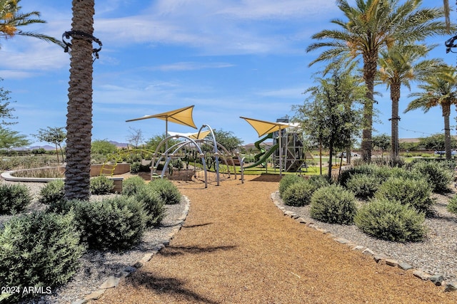 view of yard featuring a playground