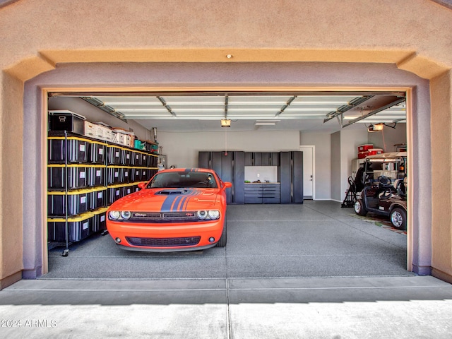 view of garage