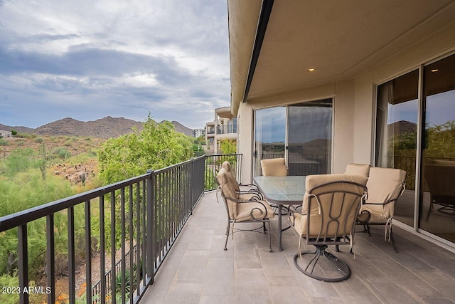 balcony with a mountain view