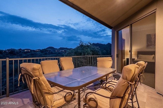 balcony with a mountain view