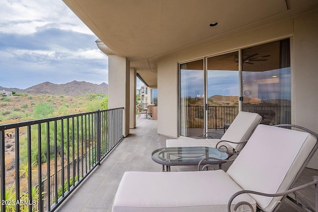 balcony with a mountain view