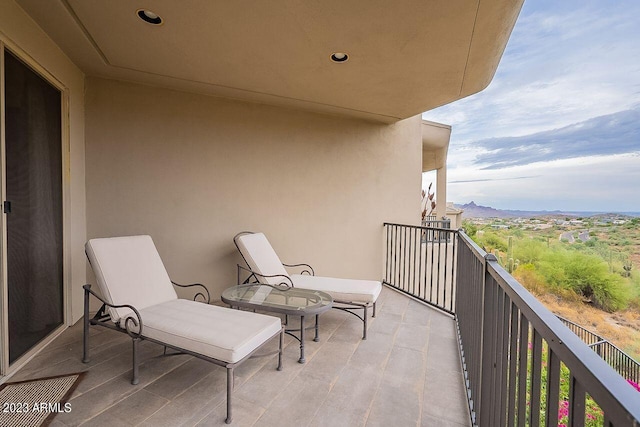 balcony with a mountain view