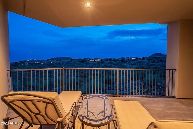 balcony with a mountain view