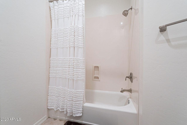 bathroom featuring bathtub / shower combination