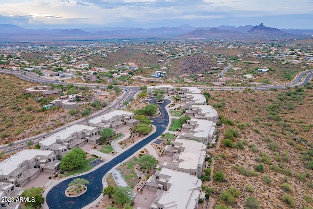 bird's eye view featuring a mountain view