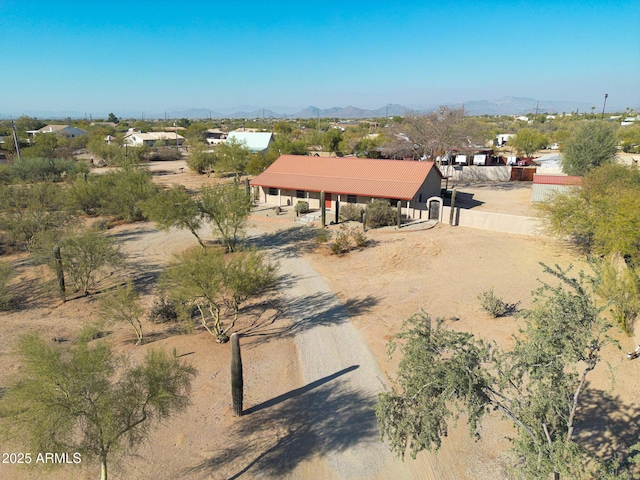 aerial view with a mountain view