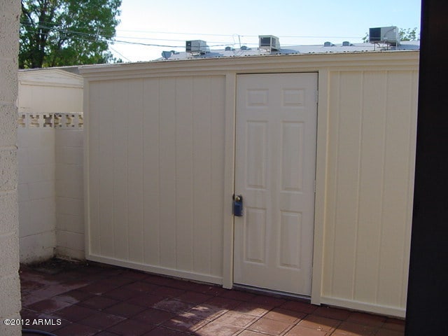 view of shed