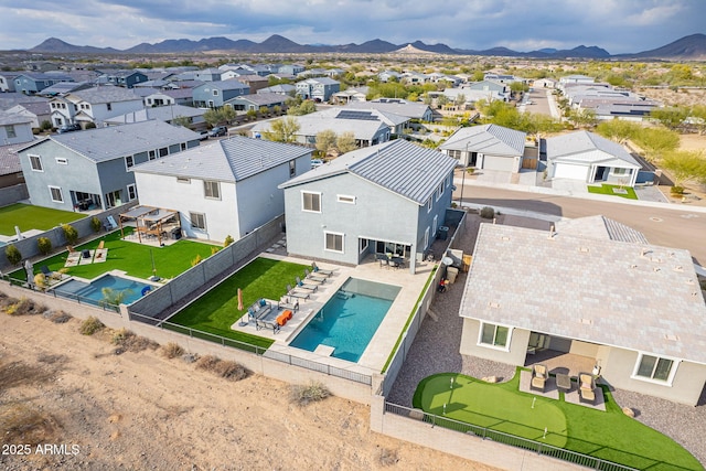 aerial view featuring a mountain view