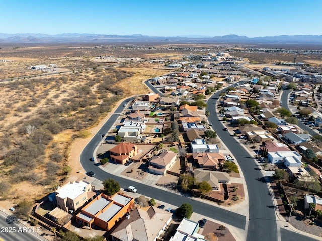 aerial view with a mountain view