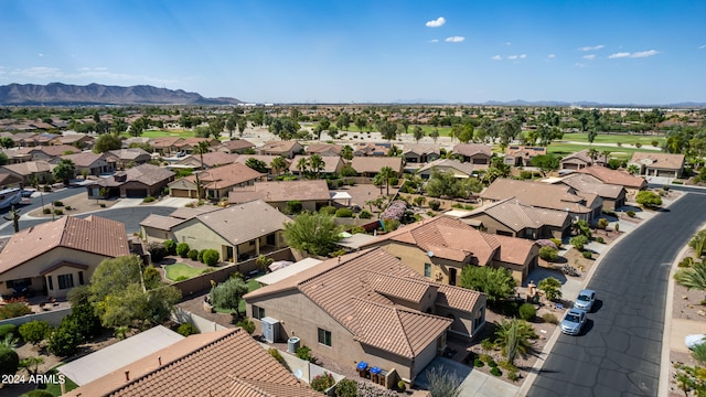 drone / aerial view with a mountain view