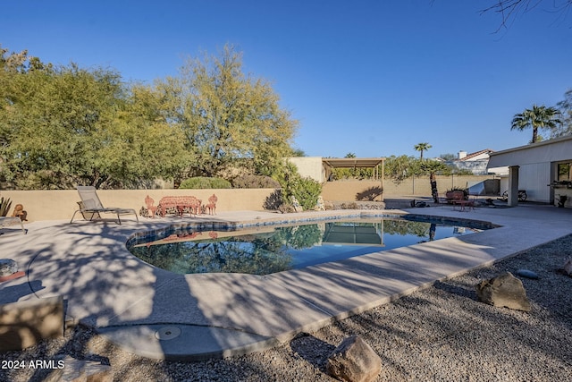 view of swimming pool featuring a patio