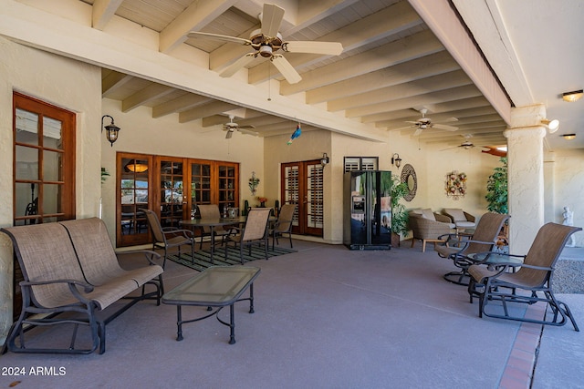 13108 N 76th St, Scottsdale, AZ 85260 - view of patio with a ceiling fan and french doors