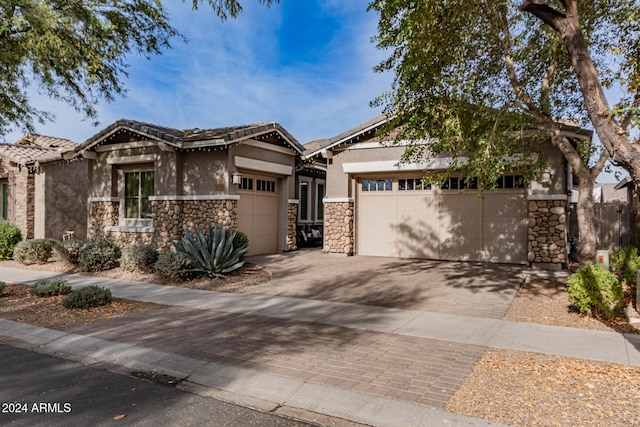 view of front of house with a garage