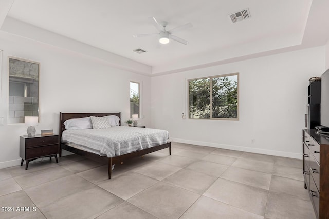 bedroom featuring ceiling fan