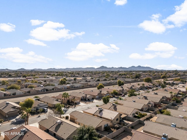 aerial view with a mountain view