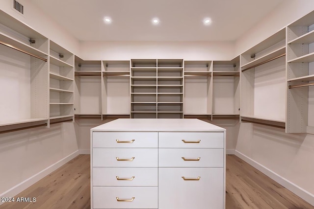 walk in closet featuring light wood-type flooring