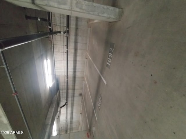 view of unfinished basement