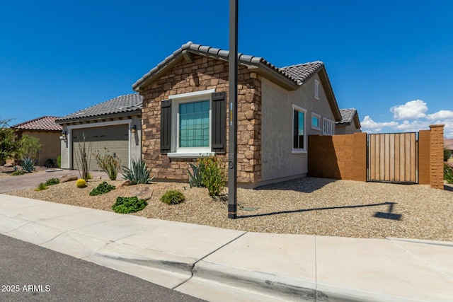 view of front of house with a garage