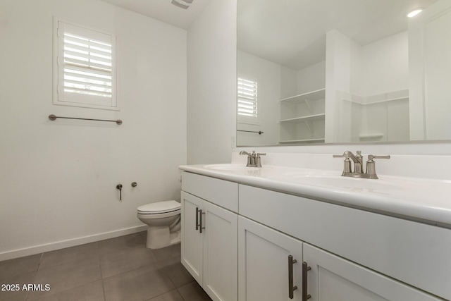 22568 E Rosa Rd, Queen Creek, AZ 85142 - bathroom featuring double vanity, toilet, healthy amount of natural light, and tile patterned flooring