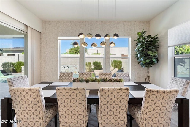 dining space with plenty of natural light