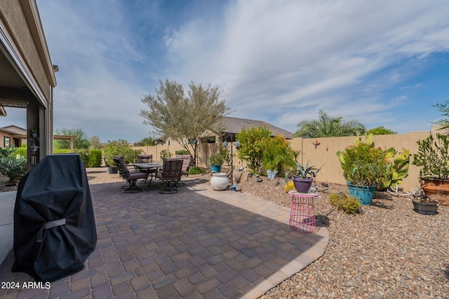 view of patio featuring area for grilling