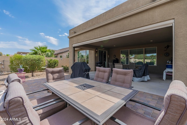 view of patio / terrace featuring grilling area