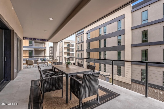 balcony featuring an outdoor living space