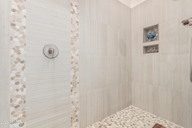 full bath featuring a tile shower