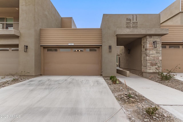 adobe home with a garage