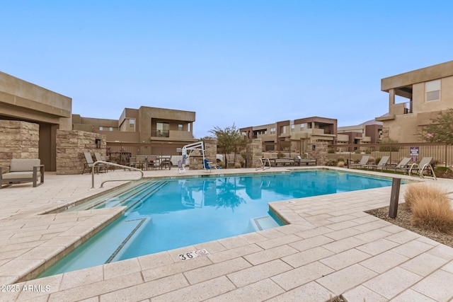 view of pool with a patio area