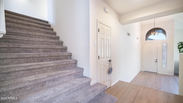 foyer featuring light hardwood / wood-style flooring