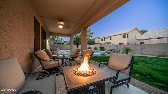 view of patio / terrace featuring a fenced in pool