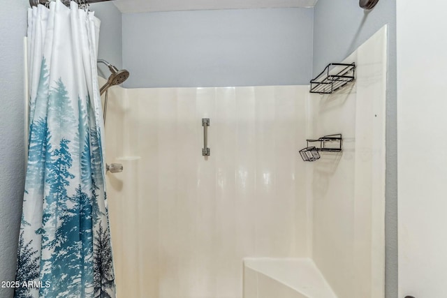 full bathroom with a shower with curtain